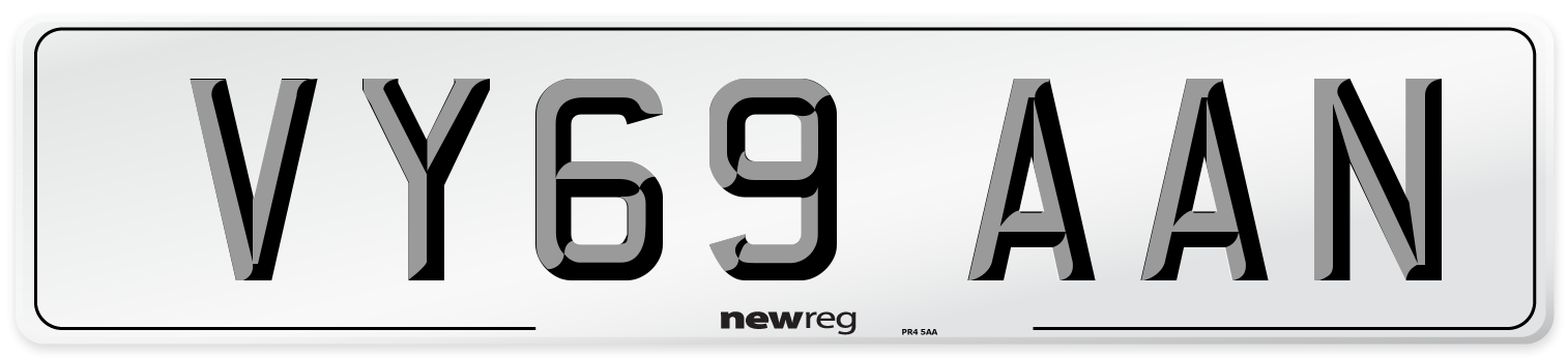 VY69 AAN Number Plate from New Reg